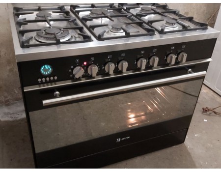 M-SYSTEM MF-96ZW-f908 Варочный центр: газовая поверхность c большой электродуховкой 90 * 63 * 85 б / у Гарантия 6 мес